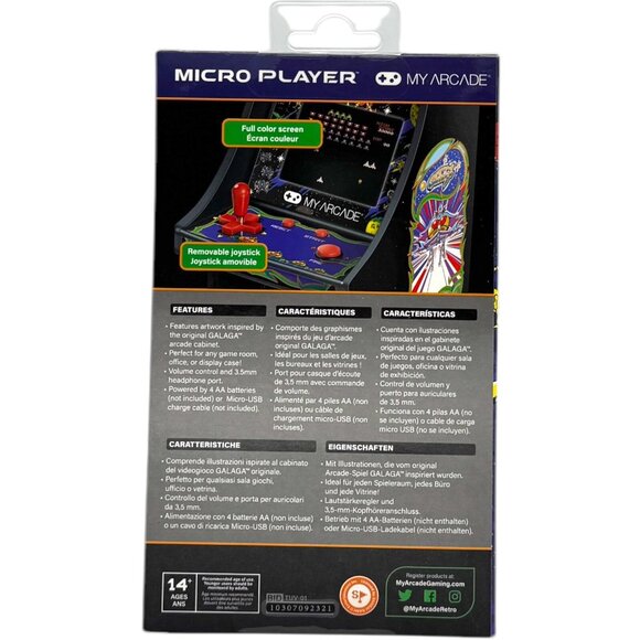My Arcade Galaga Micro Player Retro Mini Handheld Game Cabinet USB Power - Picture 3 of 5